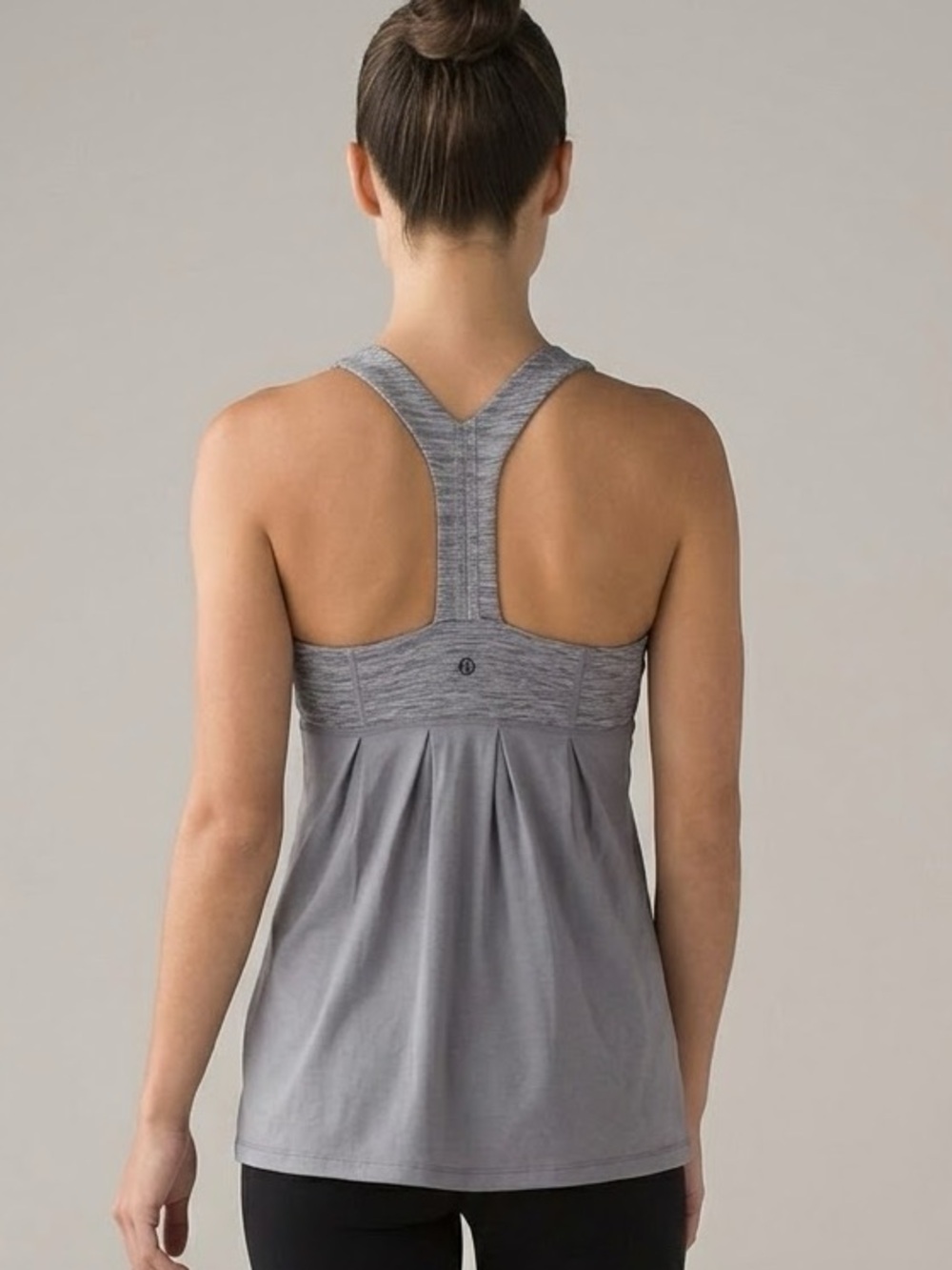lululemon athletica Gray Racerback Pleated Tank M